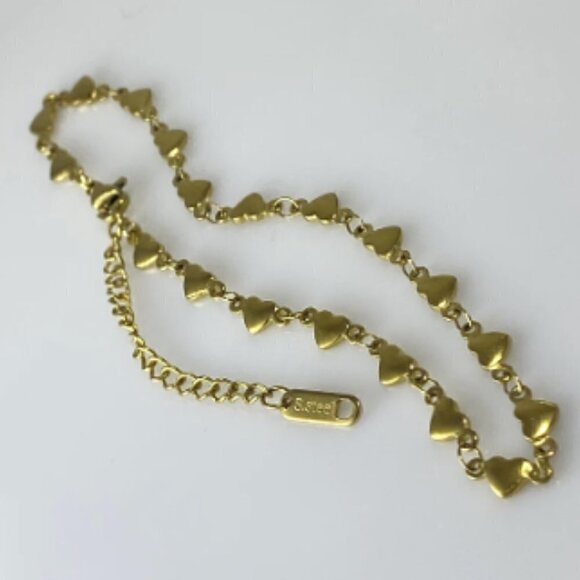 Heart Chain Necklace Stainless Steel - Picture 3 of 5